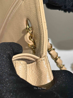 Chanel Beige Caviar Classic Double Flap Medium Bag GHW