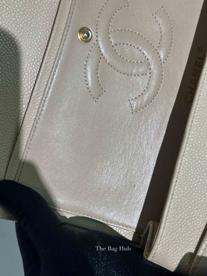 Chanel Beige Caviar Classic Double Flap Medium Bag GHW