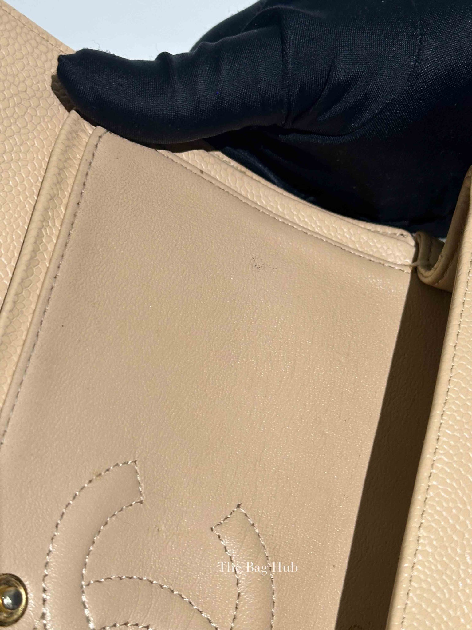 Chanel Beige Caviar Classic Double Flap Medium Bag GHW