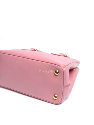 Prada Pink Saffiano Leather Double Zip Galleria Small Tote Bag