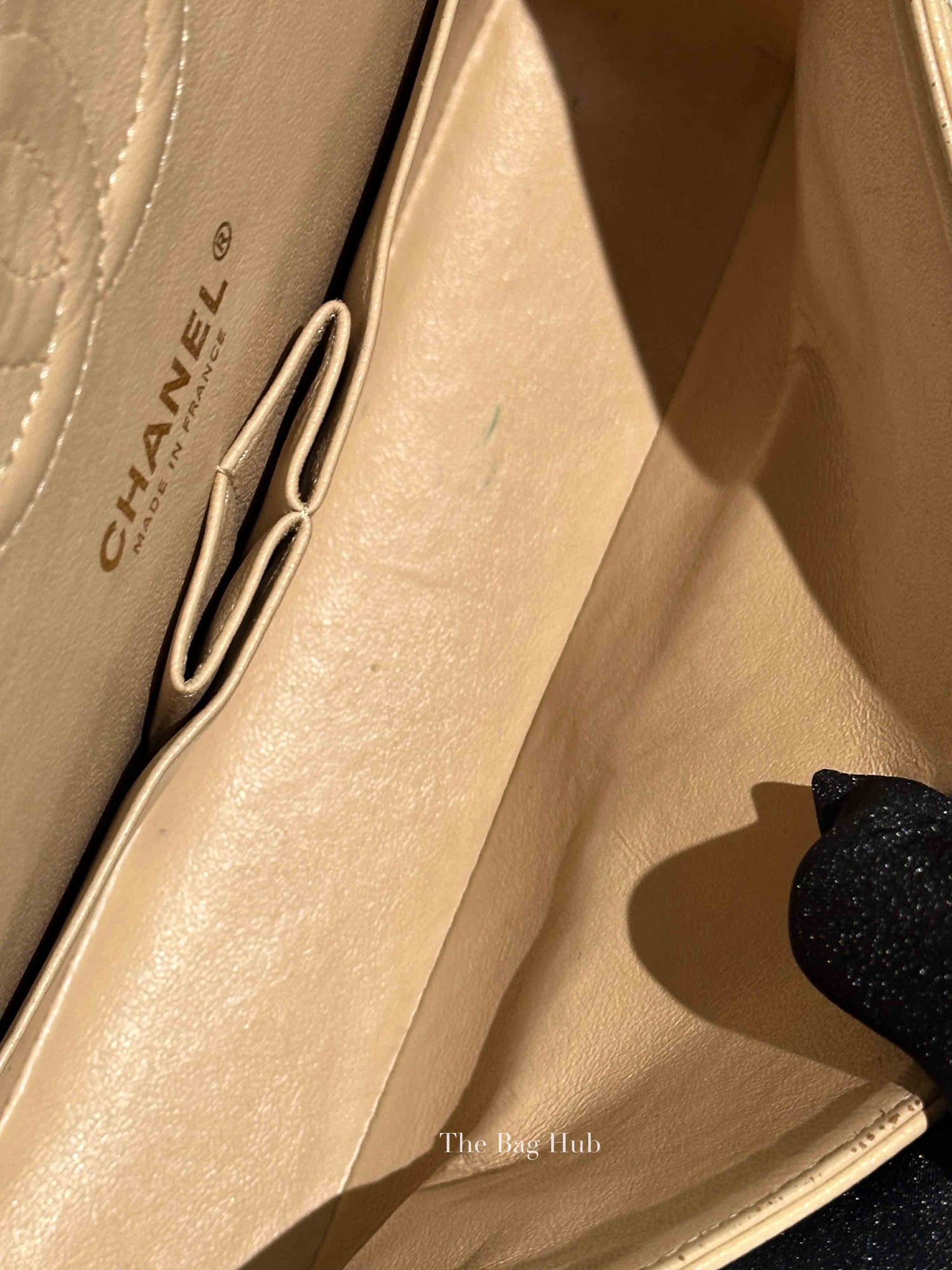 Chanel Beige Caviar Classic Double Flap Medium Bag GHW