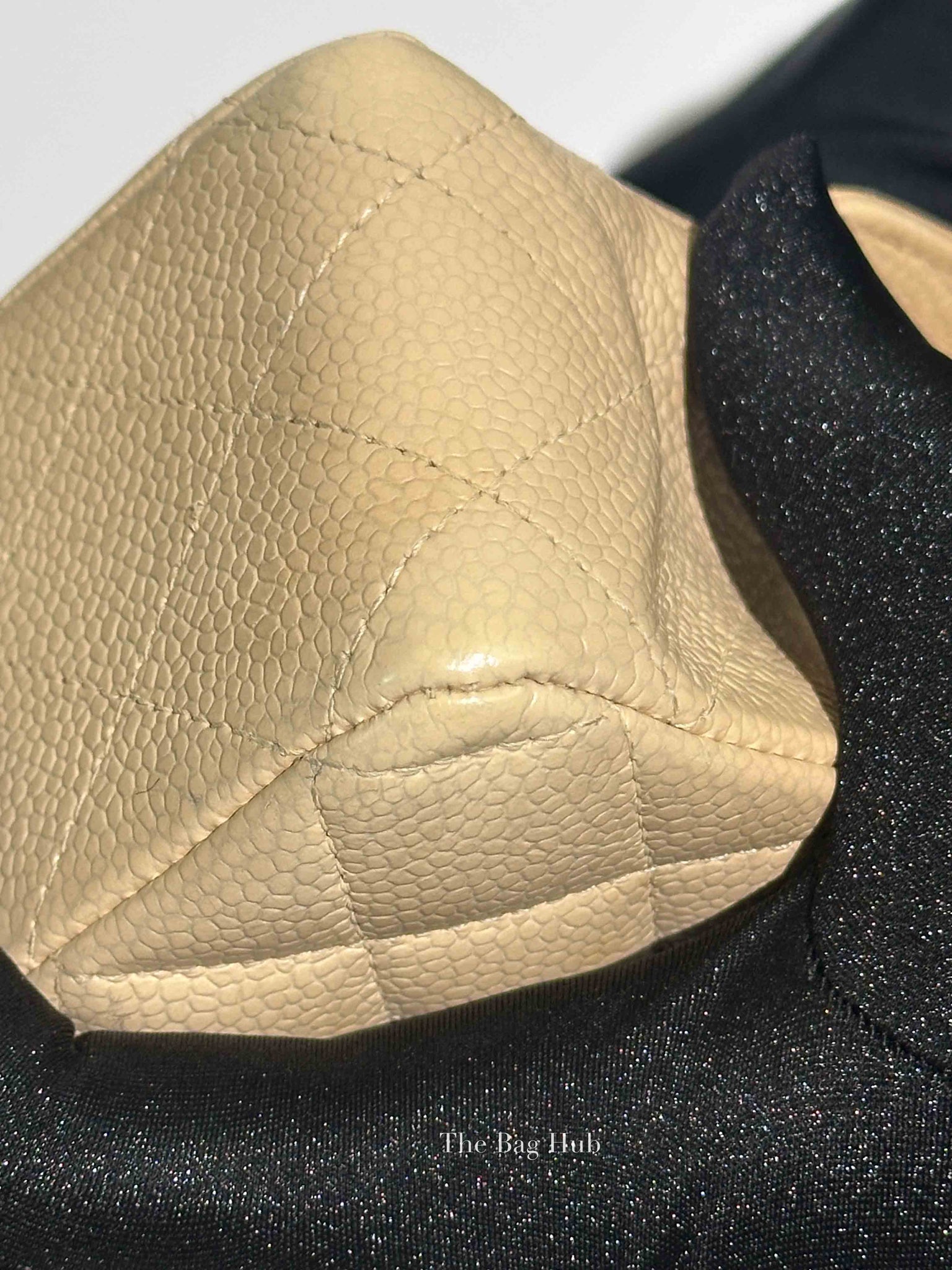 Chanel Beige Caviar Classic Double Flap Medium Bag GHW