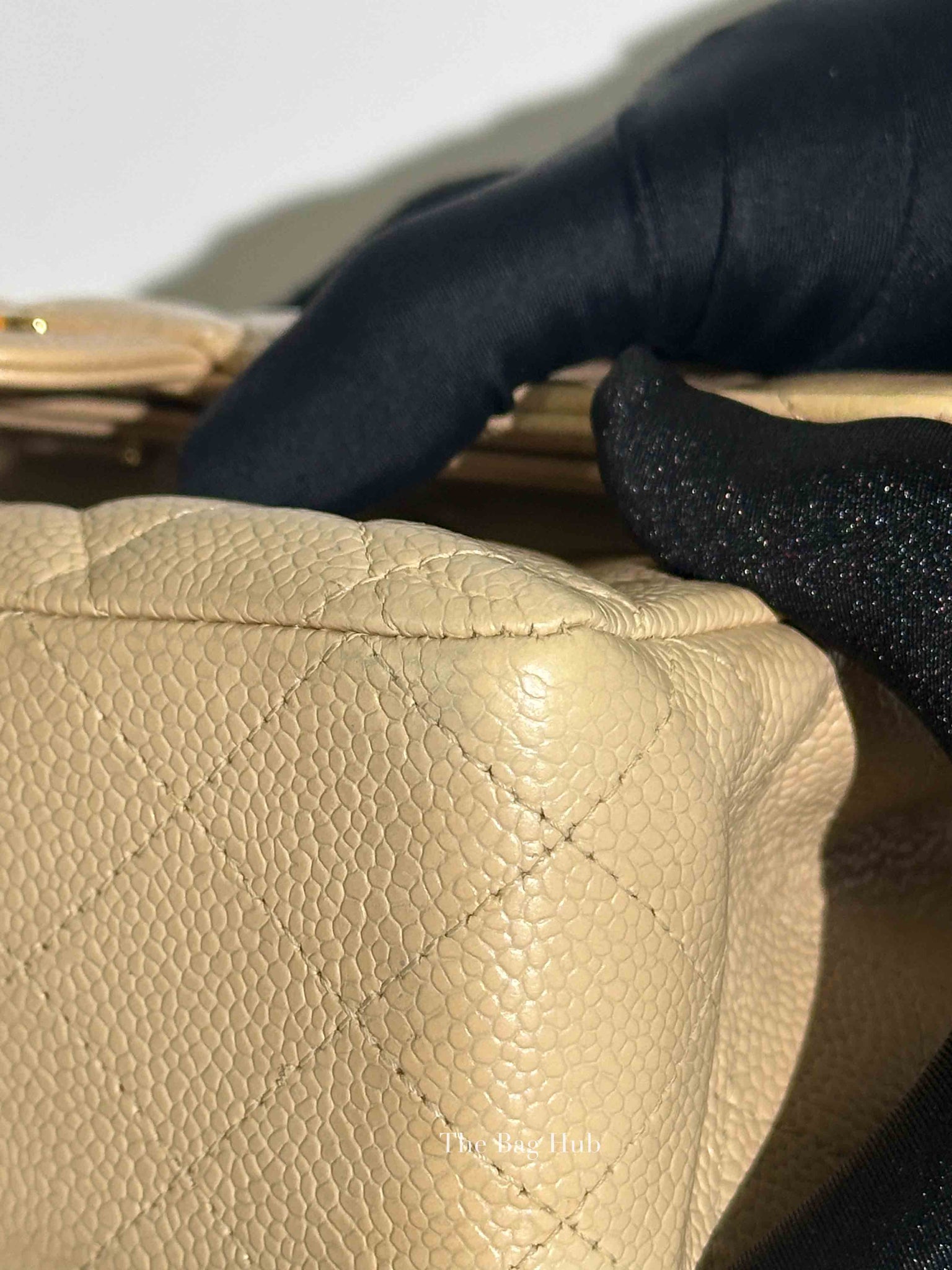 Chanel Beige Caviar Classic Double Flap Medium Bag GHW