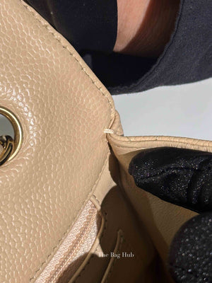 Chanel Beige Caviar Quilted Classic Jumbo Flap Bag GHW