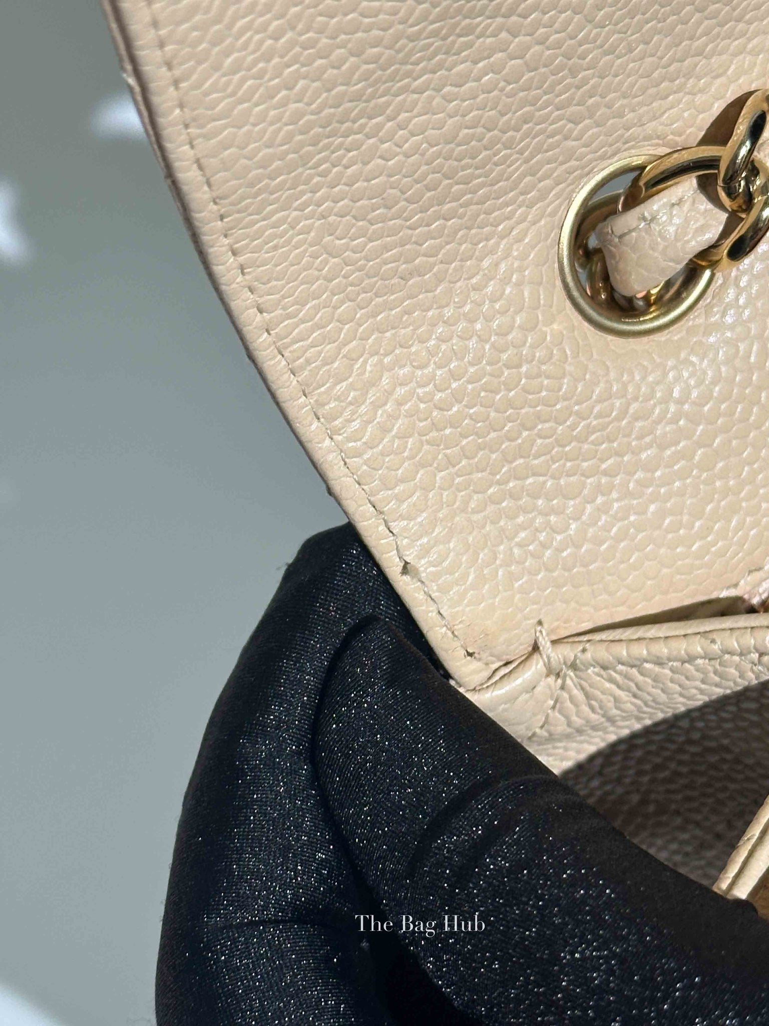 Chanel Beige Caviar Quilted Classic Jumbo Flap Bag GHW