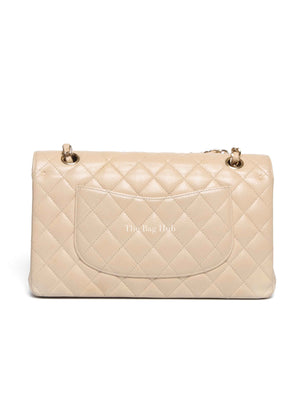 Chanel Beige Caviar Classic Double Flap Medium Bag GHW