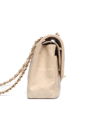 Chanel Beige Caviar Classic Double Flap Medium Bag GHW