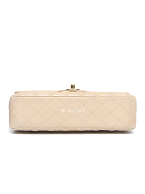 Chanel Beige Caviar Classic Double Flap Medium Bag GHW