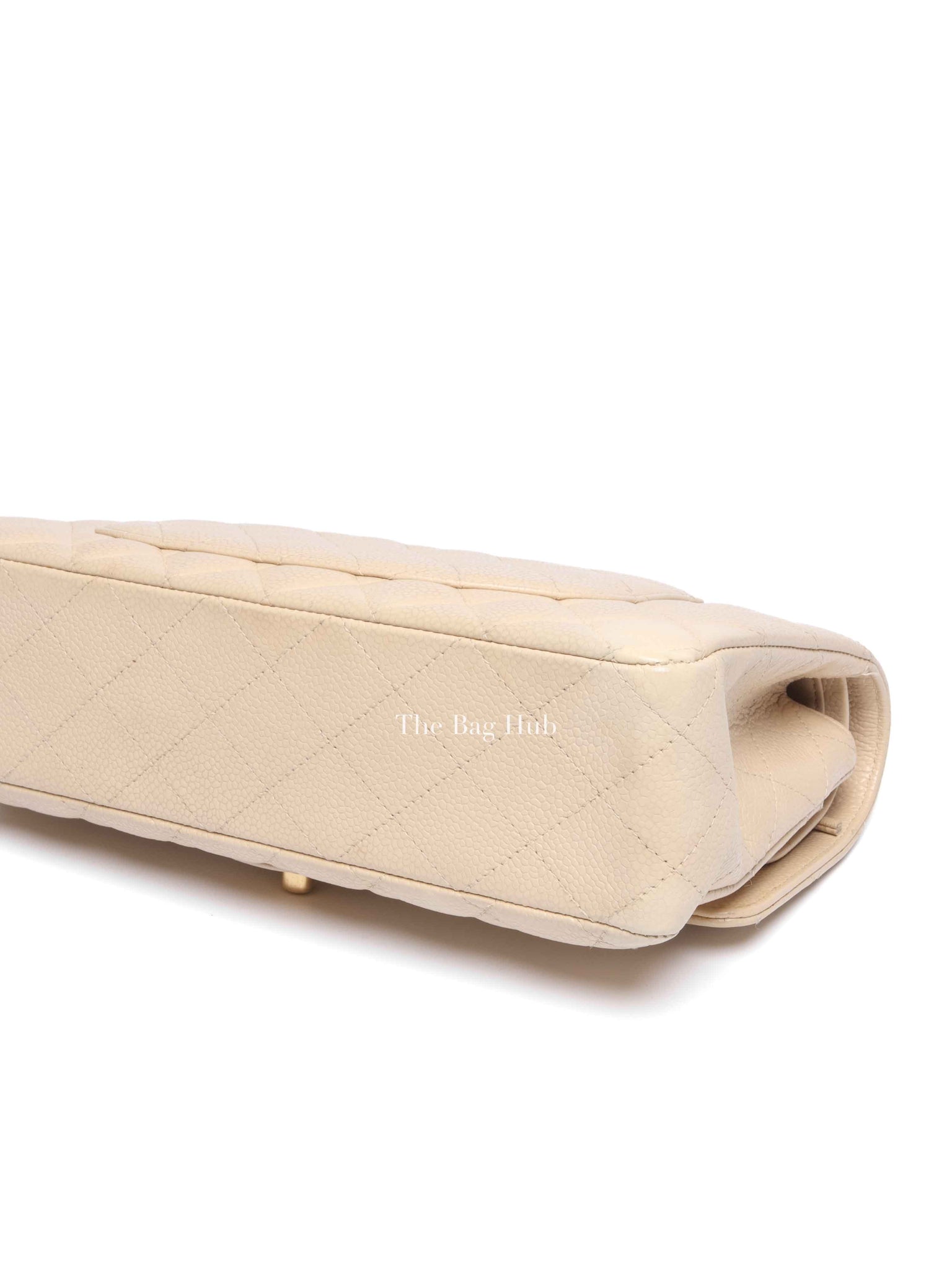 Chanel Beige Caviar Classic Double Flap Medium Bag GHW