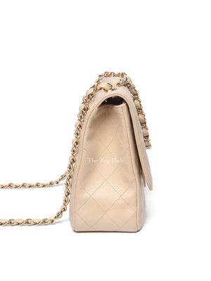 Chanel Beige Caviar Quilted Classic Jumbo Flap Bag GHW