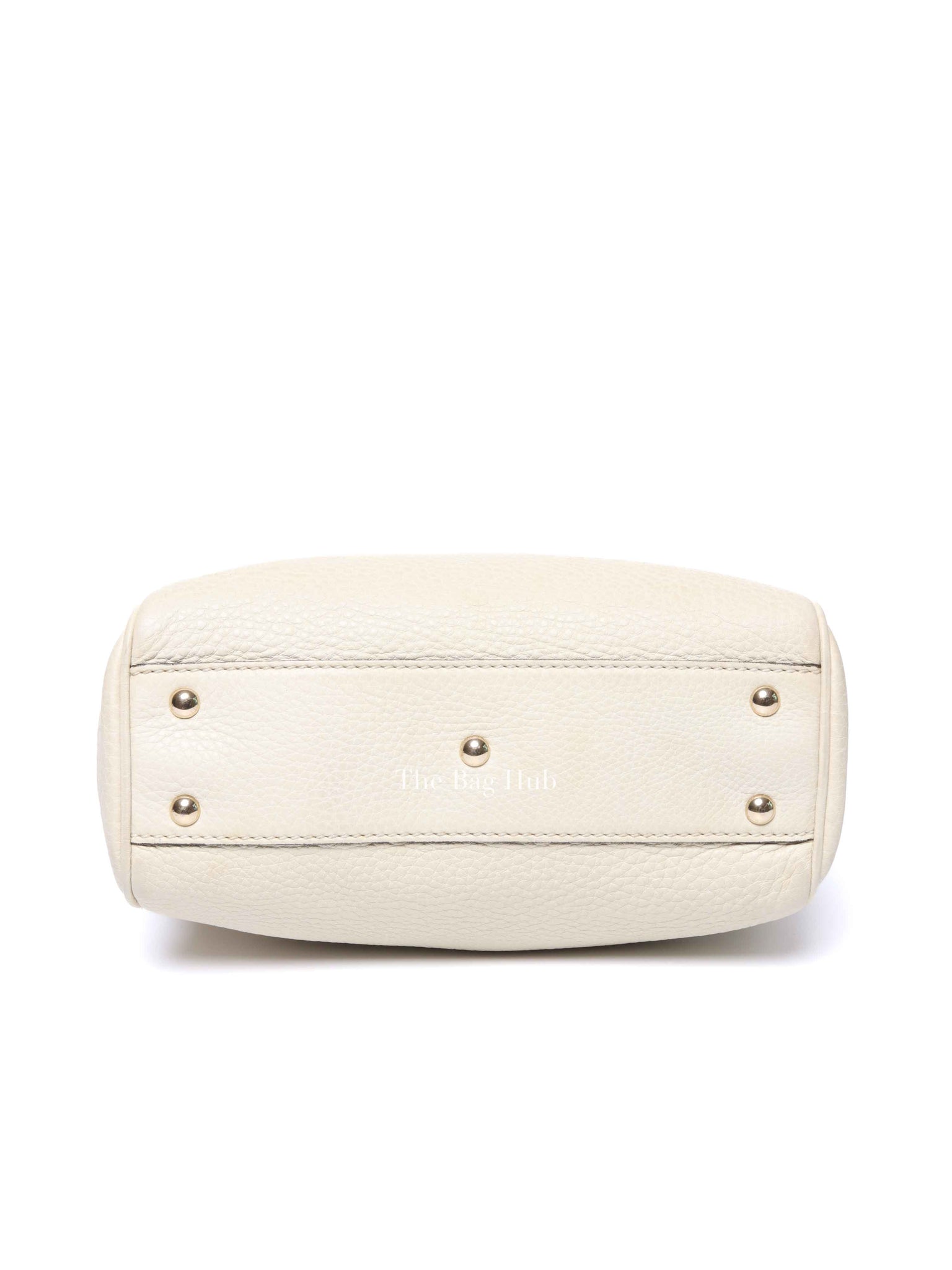 Gucci Off White Calfskin Bamboo Shopper Mini Tote Bag