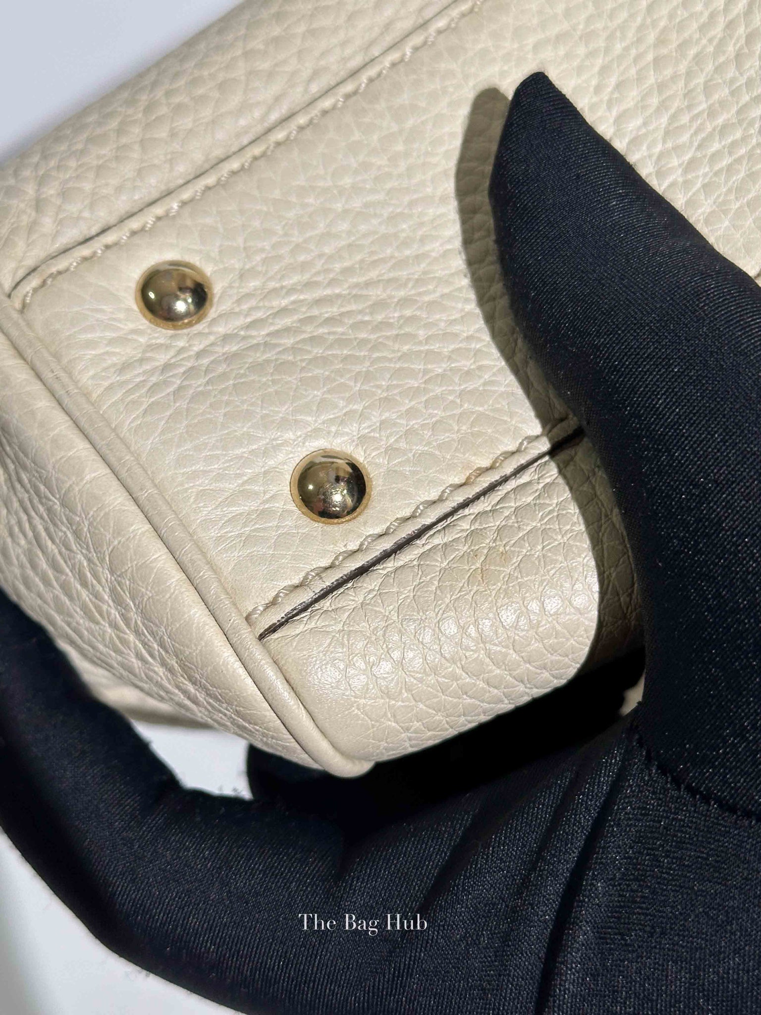 Gucci Off White Calfskin Bamboo Shopper Mini Tote Bag