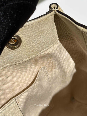 Gucci Off White Calfskin Bamboo Shopper Mini Tote Bag