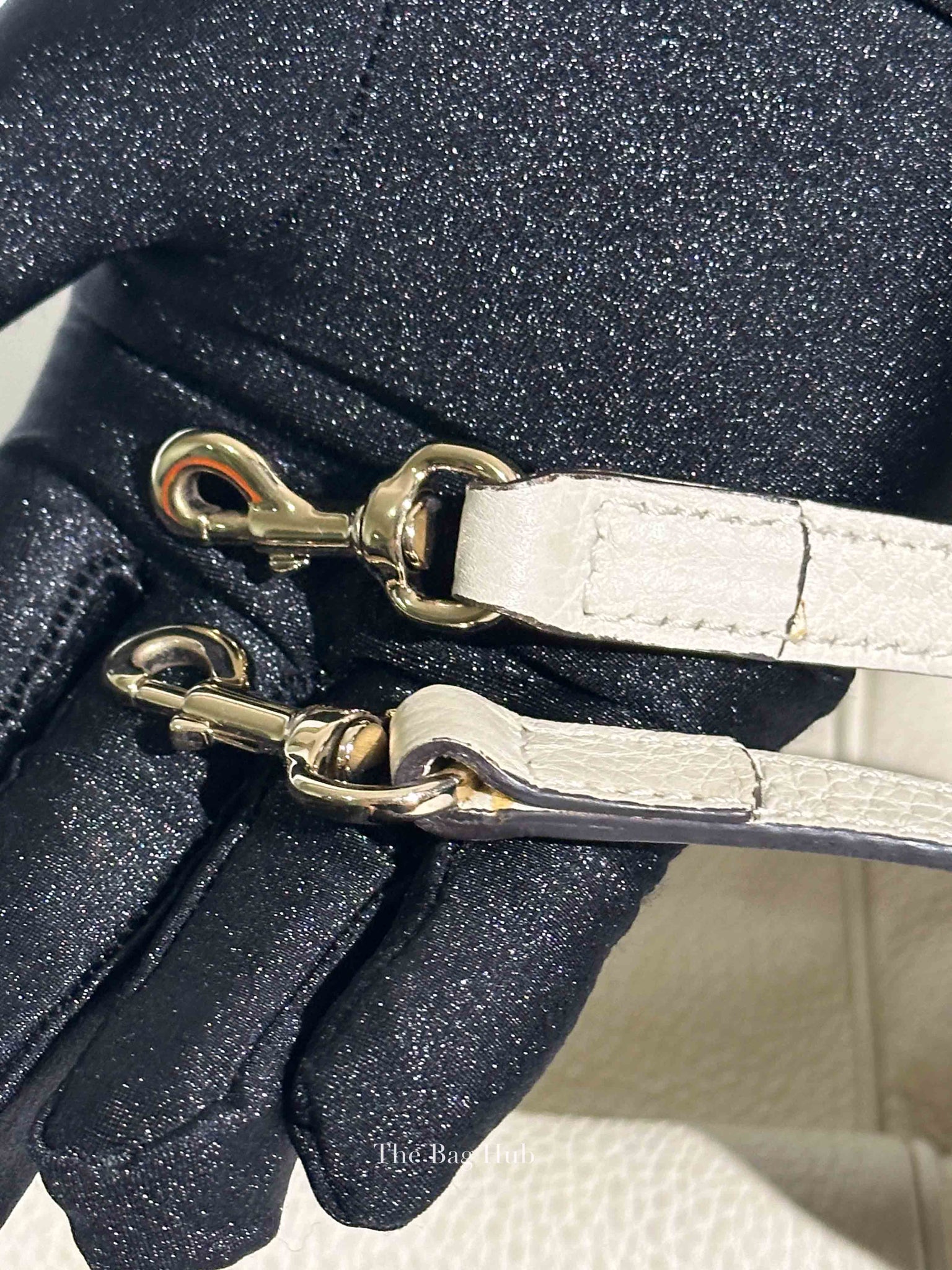 Gucci Off White Calfskin Bamboo Shopper Mini Tote Bag