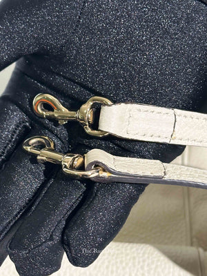 Gucci Off White Calfskin Bamboo Shopper Mini Tote Bag
