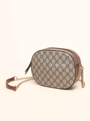 Gucci Brown Canvas GG Supreme Mini Chain Bag