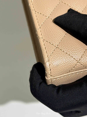 Saint Laurent Beige Grained Leather Quilted Chevron Large Envelope Flap Bag SHW