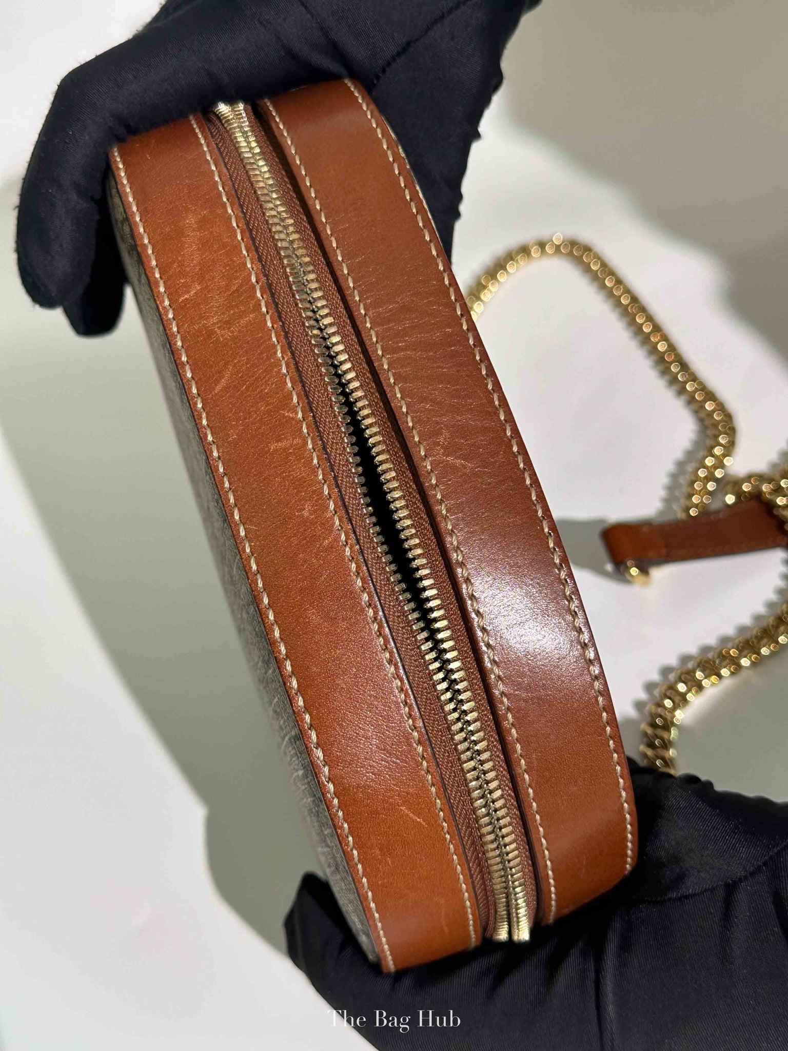 Gucci Brown Canvas GG Supreme Mini Chain Bag