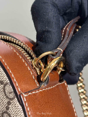 Gucci Brown Canvas GG Supreme Mini Chain Bag