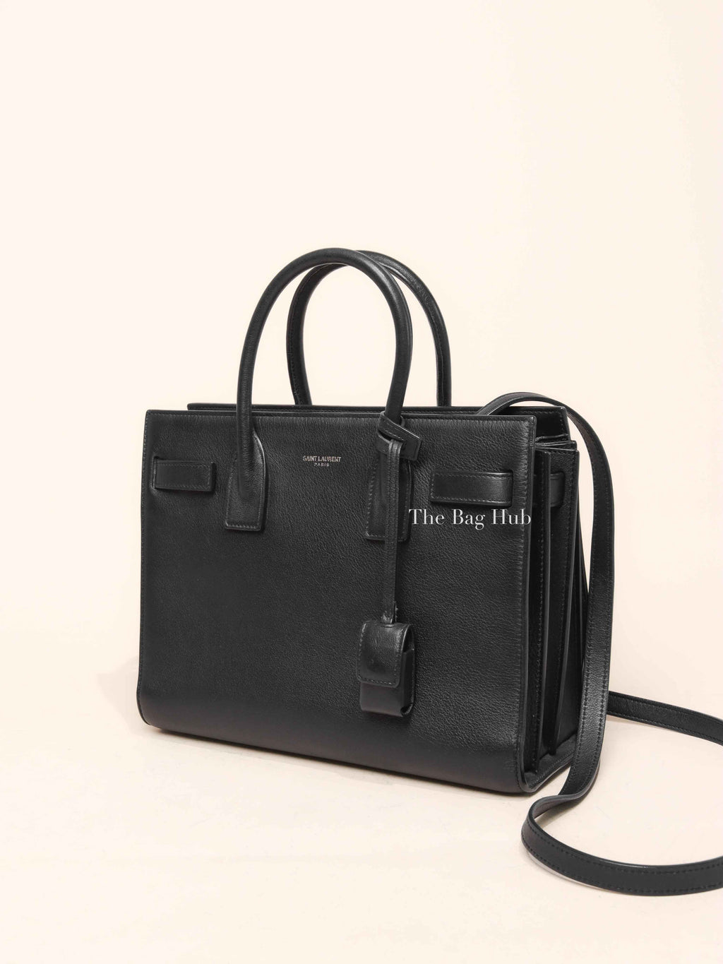 Saint Laurent Black Leather Baby Sac De Jour Handbag
