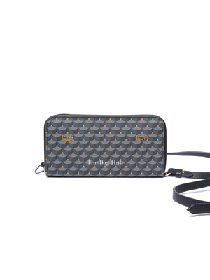 Faure Le Page Black Canvas Chasse Gardée Wallet With Strap