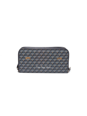 Faure Le Page Black Canvas Chasse Gardée Wallet With Strap