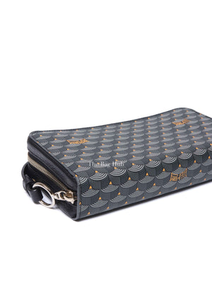 Faure Le Page Black Canvas Chasse Gardée Wallet With Strap