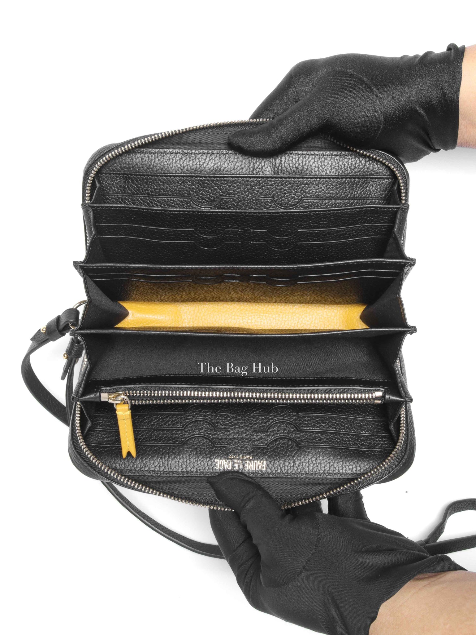 Faure Le Page Black Canvas Chasse Gardée Wallet With Strap