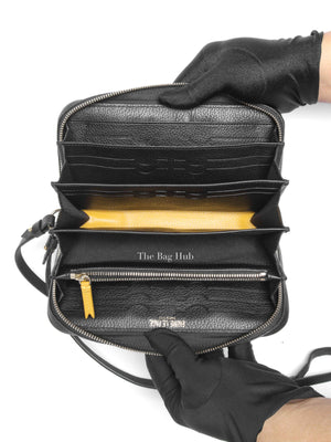 Faure Le Page Black Canvas Chasse Gardée Wallet With Strap