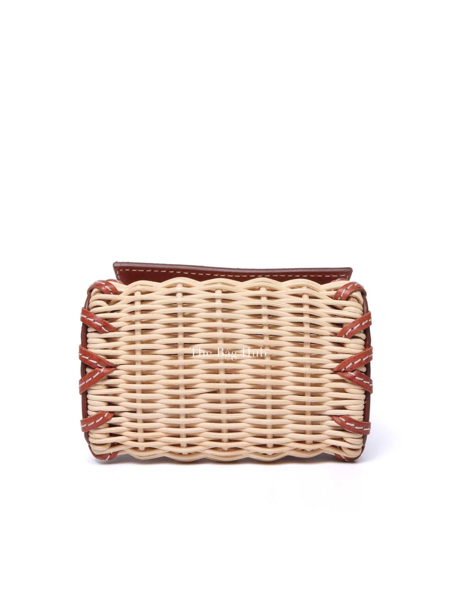 Jacquemus Brown Raffia/Calfskin Le Chiquito Osier Bag