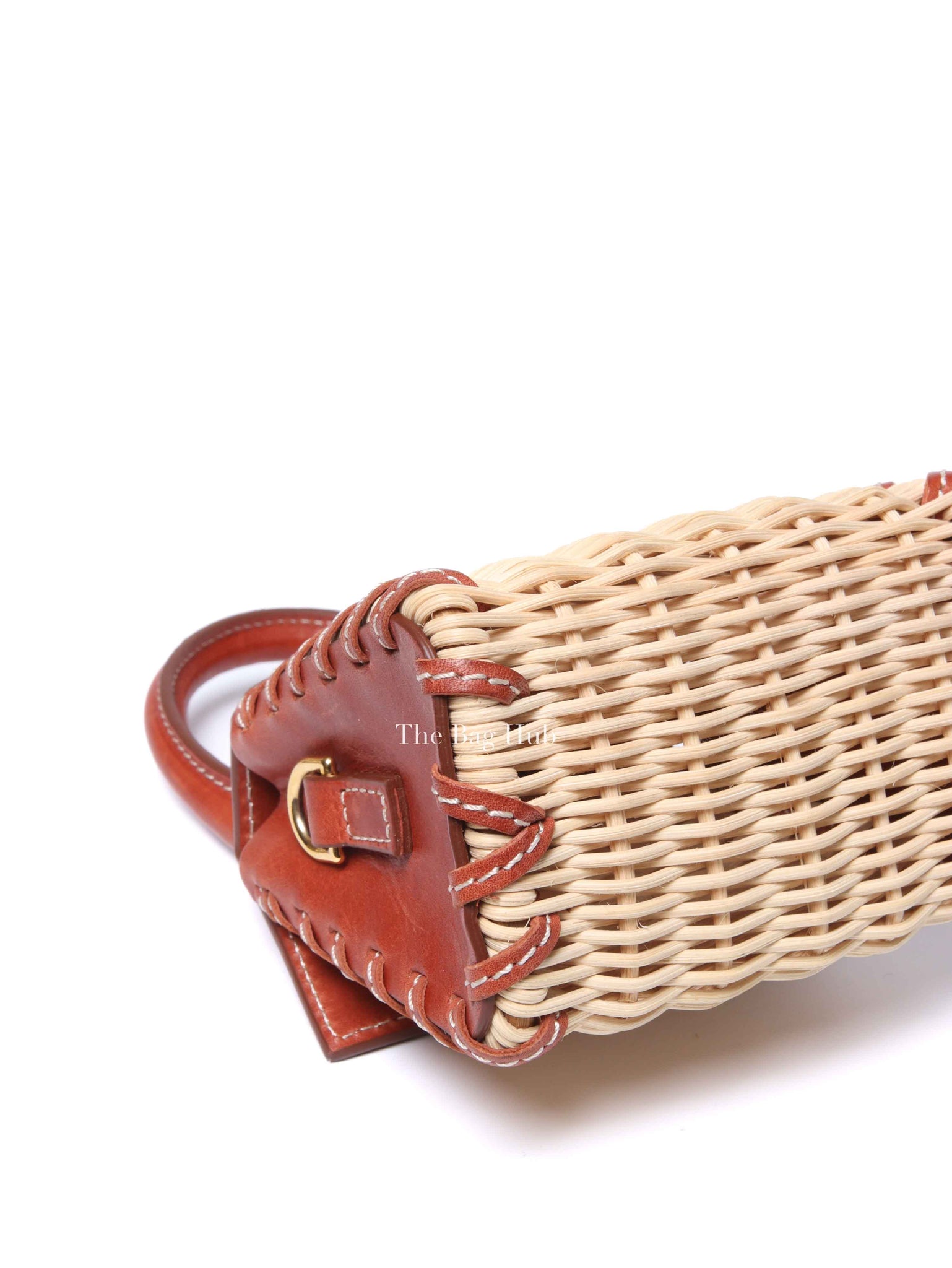 Jacquemus Brown Raffia/Calfskin Le Chiquito Osier Bag