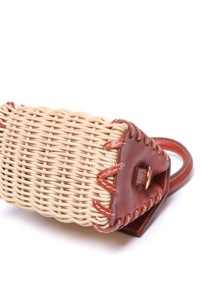 Jacquemus Brown Raffia/Calfskin Le Chiquito Osier Bag