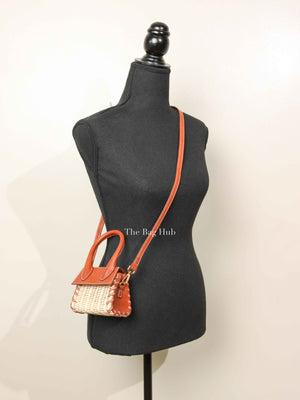 Jacquemus Brown Raffia/Calfskin Le Chiquito Osier Bag