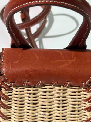 Jacquemus Brown Raffia/Calfskin Le Chiquito Osier Bag