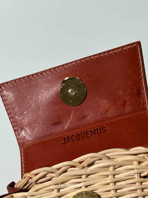 Jacquemus Brown Raffia/Calfskin Le Chiquito Osier Bag