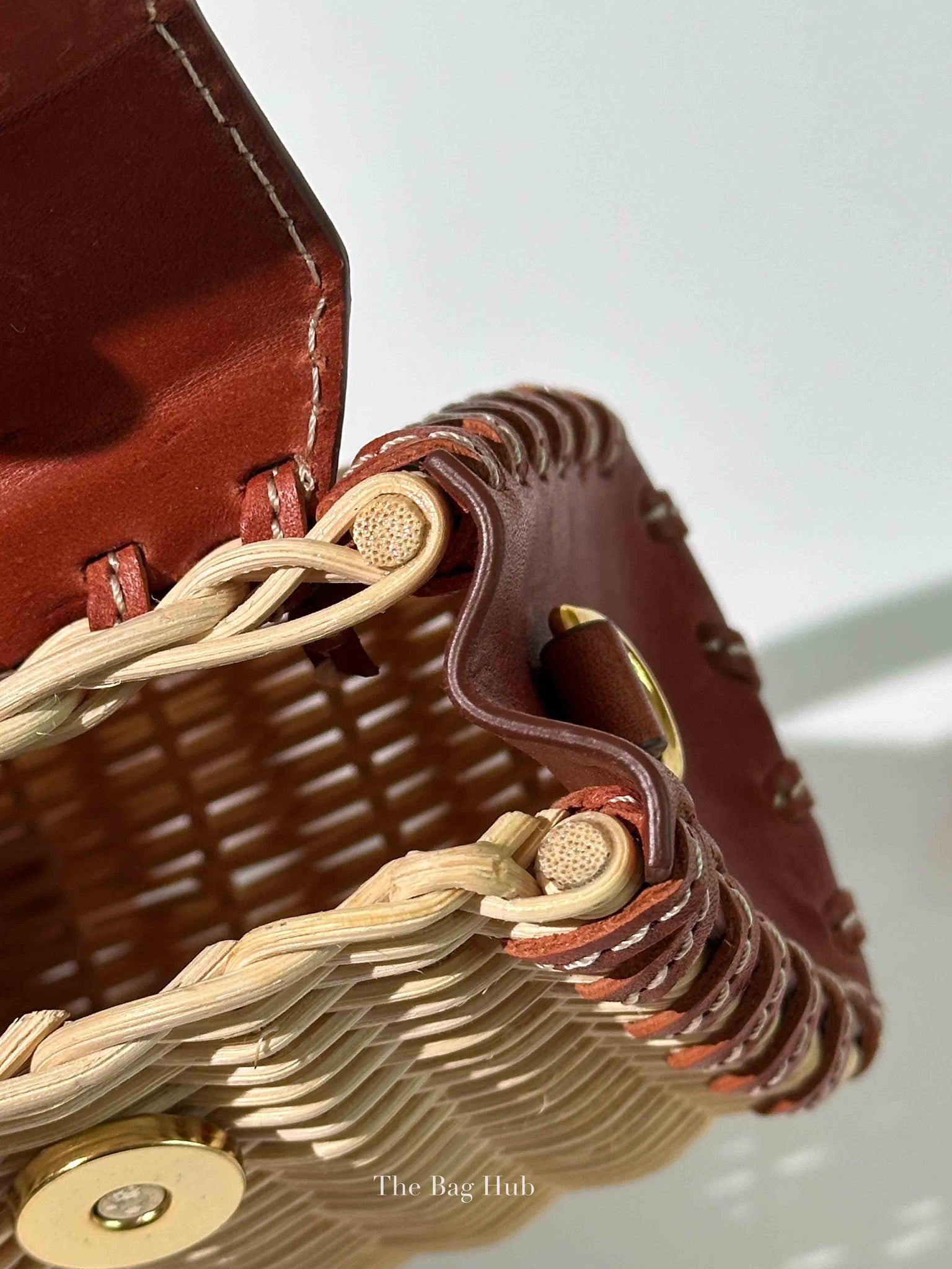 Jacquemus Brown Raffia/Calfskin Le Chiquito Osier Bag