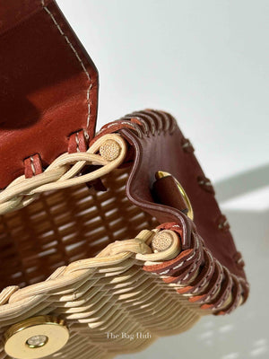 Jacquemus Brown Raffia/Calfskin Le Chiquito Osier Bag