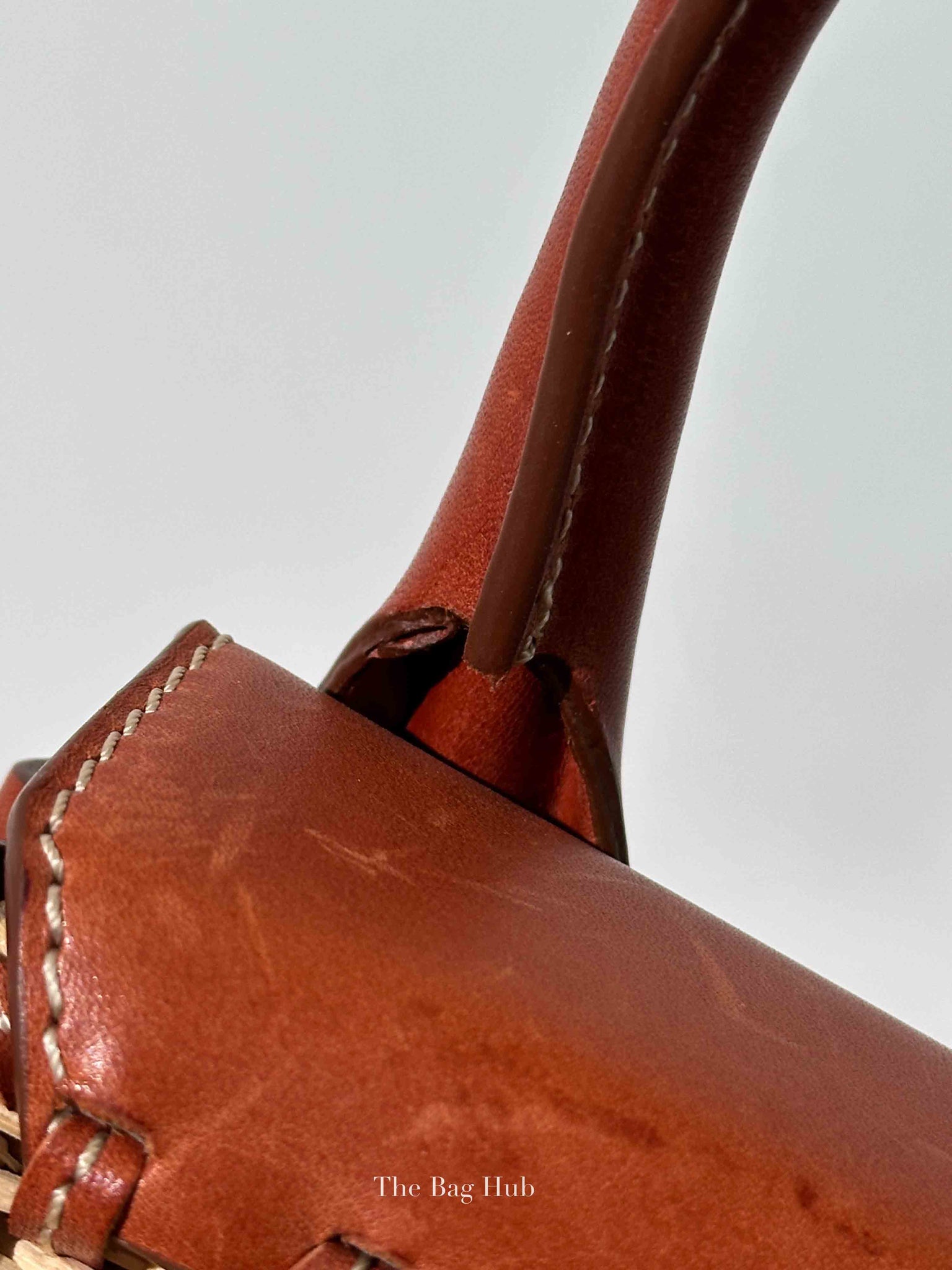Jacquemus Brown Raffia/Calfskin Le Chiquito Osier Bag