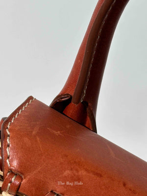 Jacquemus Brown Raffia/Calfskin Le Chiquito Osier Bag