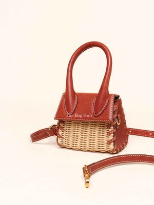 Jacquemus Brown Raffia/Calfskin Le Chiquito Osier Bag