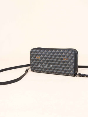 Faure Le Page Black Canvas Chasse Gardée Wallet With Strap