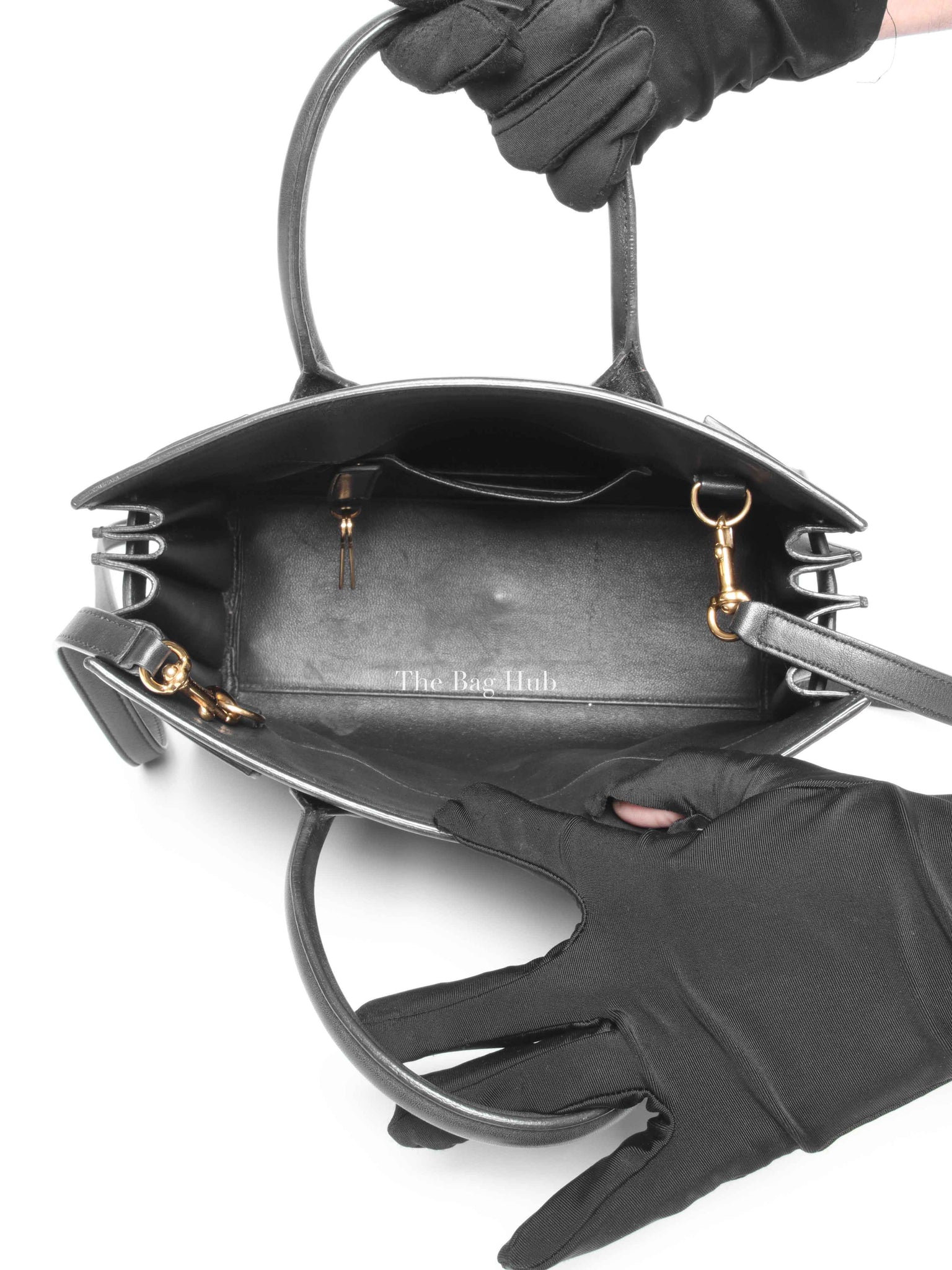 Saint Laurent Black Leather Baby Sac De Jour Handbag
