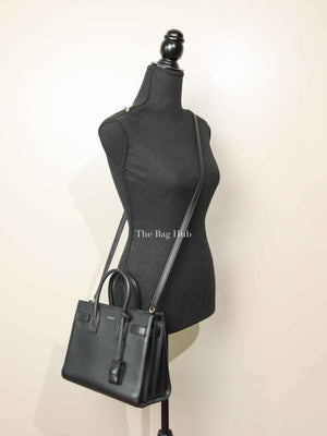Saint Laurent Black Leather Baby Sac De Jour Handbag