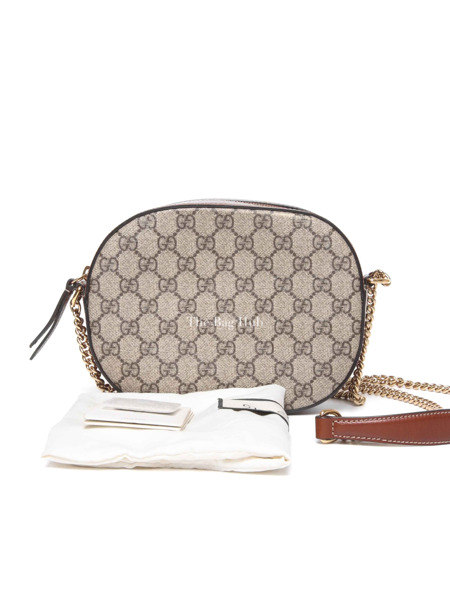 Gucci Brown Canvas GG Supreme Mini Chain Bag