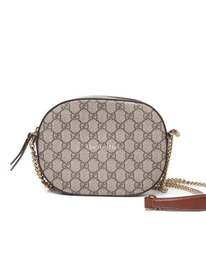 Gucci Brown Canvas GG Supreme Mini Chain Bag