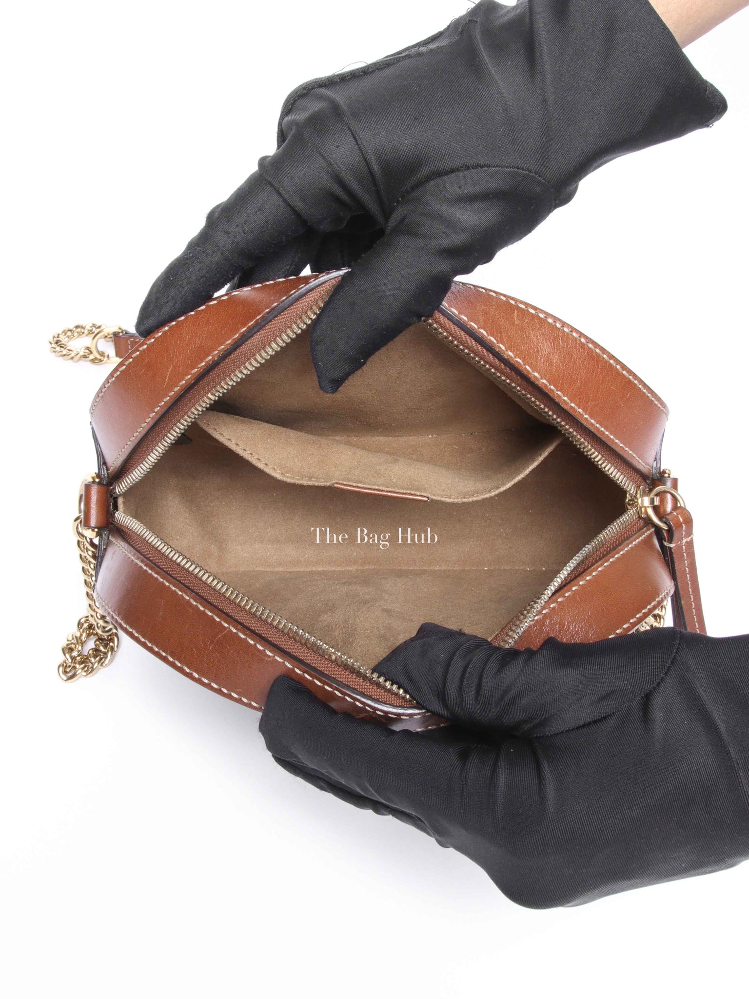 Gucci Brown Canvas GG Supreme Mini Chain Bag