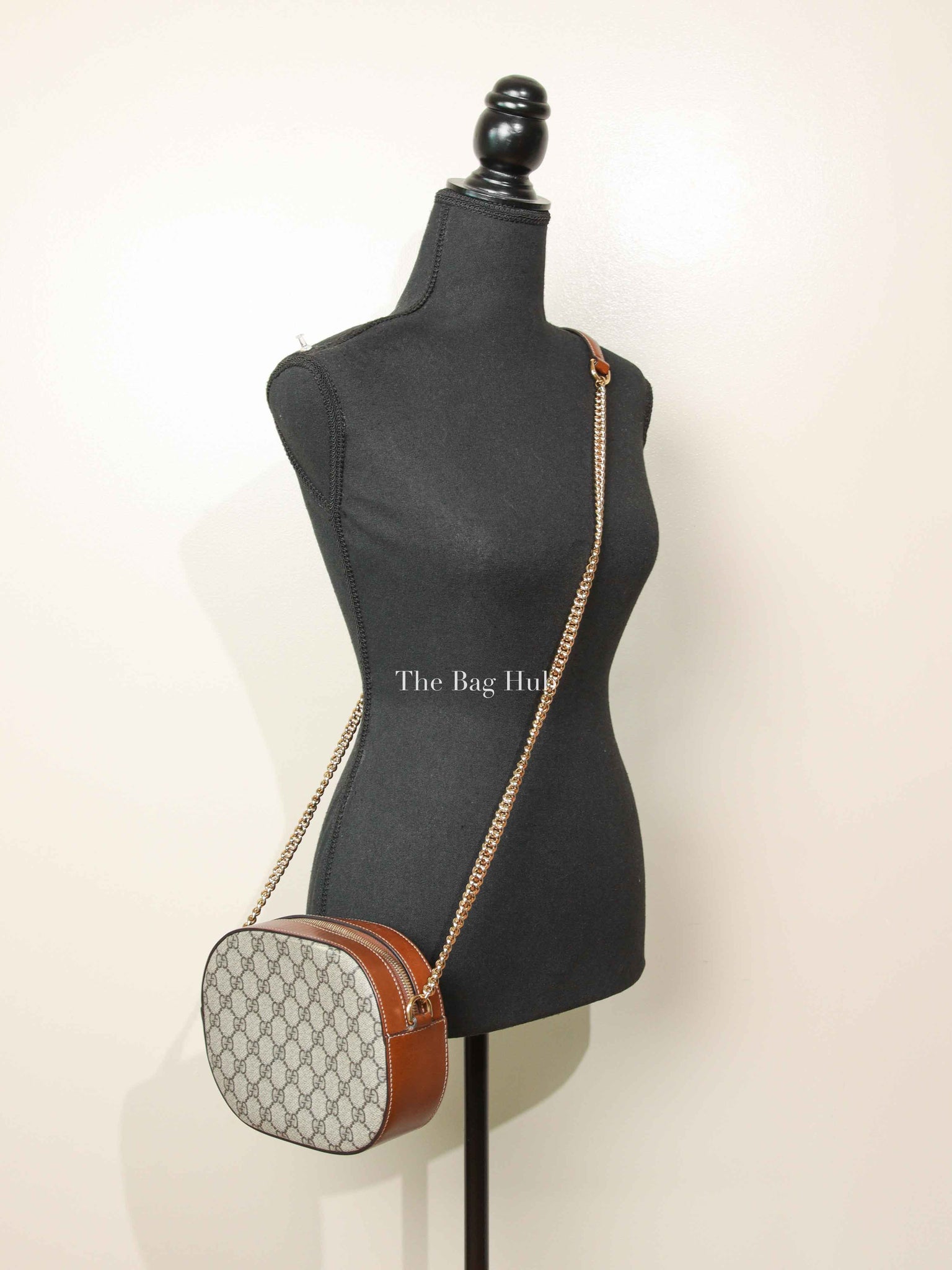 Gucci Brown Canvas GG Supreme Mini Chain Bag