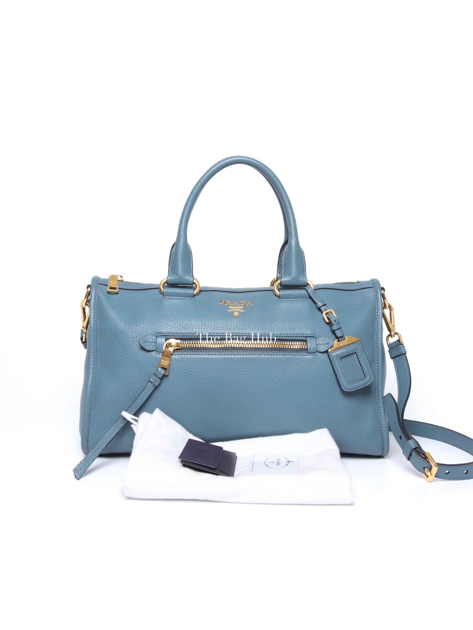 Prada Marine Vitello Daino Bauletto Crossbody Bag