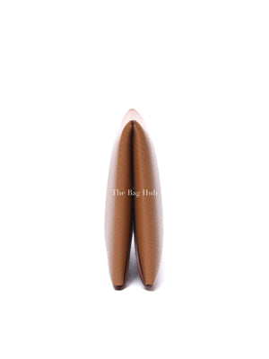 Hermes Gold Epsom Leather Calvi Card Holder