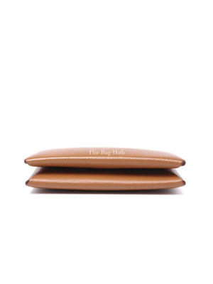 Hermes Gold Epsom Leather Calvi Card Holder